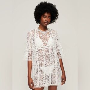 Superdry Beach Cover Up Lace Mini Dress